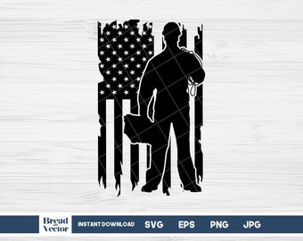 American Lineman Flag SVG: US Patriotic Clipart (Digital Download)
