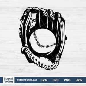 Baseball Glove And Ball Clipart Design Svg Cutfile, Cricut, Silhouette, Tshirt Design, Vinyle Transfer, Instant Digital Download