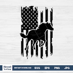 Silhouette Horse Svg, US Flag Horse Svg, Patriotic Horse Svg, Distressed Flag Horse Svg, Cutting Files, Tshirt Design, Digital Download