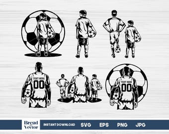 Fußball SVG-Bundle, Fußballspieler Silhouette SVG, Fußball-Svg-Pack, Cricut Schnitt Dateien, Spieltag SVG (Digitaler Download)