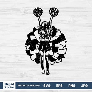Cheerleader Svg, Personalized Name, Cheer Dancer Svg Cut File For Cricut, Silhouette, Digital Download, Png, Eps, Jpeg