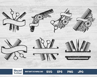 Friseur-Logo-Design-Bundle svg | Barbershop Logo Design | Friseur Clipart Design | Friseur Design Bundle SVG | Digitaler Download