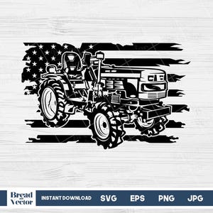 US Flag Farm Tractor Svg | Agro Tractor Clipart | Farm Life Svg | Tractor Tshirt Design Svg | Tractor Mug Design Svg | Tractor Cut File Svg