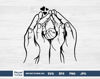 Family Hands Holding Baby SVG: Line Art Cut Files (Digital Download)