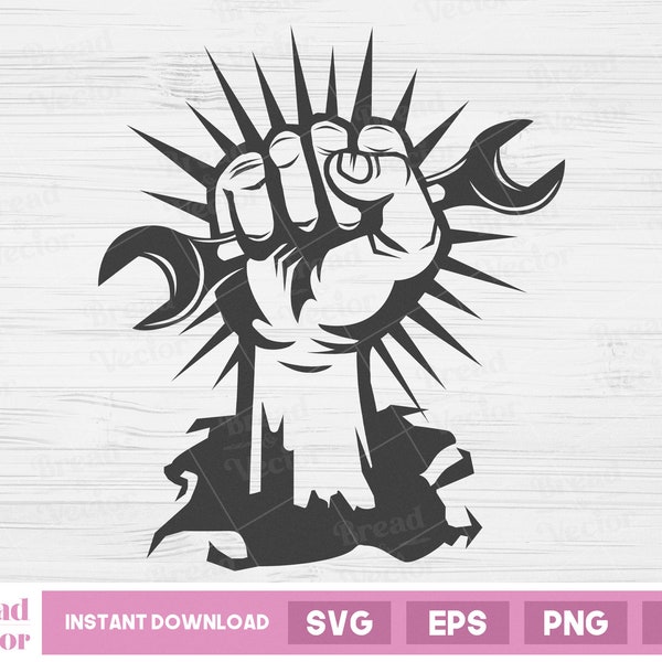 Fist Holding Wrench Svg - Etsy