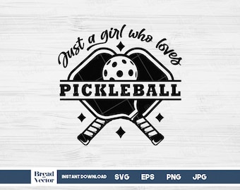 Pickleball Girl Design: Tshirt Clipart SVG PNG EPS