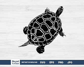 Schildkröte SVG Schnittdatei: Tshirt Design, Aufkleber (Digitaler Download)
