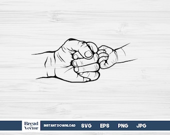 Father and Child Fist Bump Design: Father's Day Clipart (Digital Download)