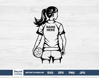 Personalisierter Beachvolleyballspieler SVG: Benutzerdefinierter Name Cut-Datei (Digitaler Download)
