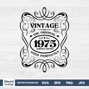 Personalized Birth Year Vintage Design Svg, Vintage Birth Year Svg, Birthday Shirt Svg Design Cut File, Cricut, Digital Download