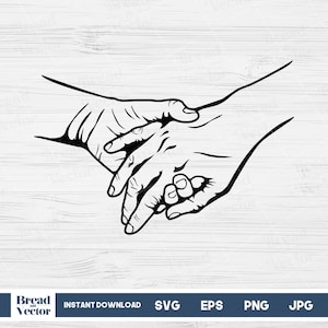 Couple Holding Hands Svg | Lovely Couple Svg | Holding Hands Clipart Tshirt Design Cut File | Digital Download Svg Png Eps Jpeg