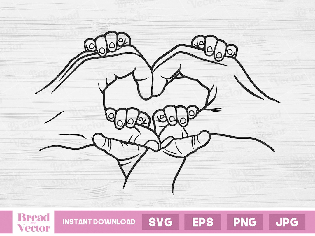 Enfant Main Dans La Main Coloriage Page De Garde Family Hands Heart Svg Family Hands Heart Line Art Svg Maman Papa 4