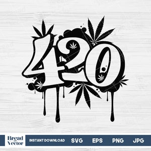 420 Cannabis Svg, Four Twenty Weed Svg, 420 Weed Svg, Diseño de clipart de marihuana, Diseño de camiseta de marihuana, Camiseta de cannabis, Archivos de corte de marihuana