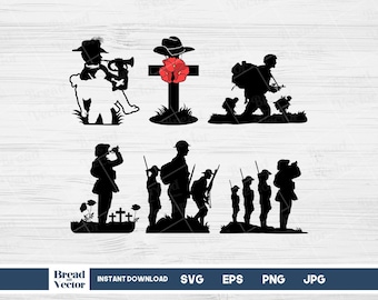 Anzac Day Lest We Forget SVG: Veteran Poppy Design (Digital Download)