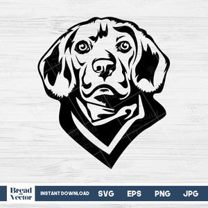 Hunting Dog Svg, Hound Svg, Dog Head Clipart Design Cut File, Cricut, Silhouette, Png, Jpeg, Eps, Digital Download