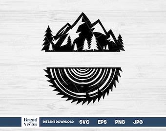 Wood Saw Blade SVG: Lumberjack Mountain Design (Digital Download)