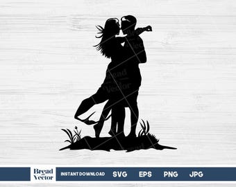 Romantic Couple Silhouette SVG: Lovers Design (Digital Download)