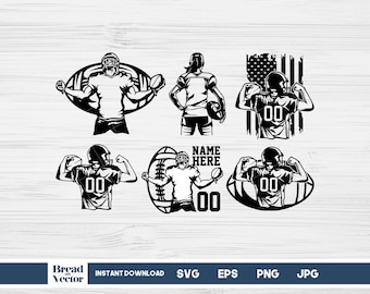 Football Player SVG Bundle: Sports Fan Cut File (Digital Download)