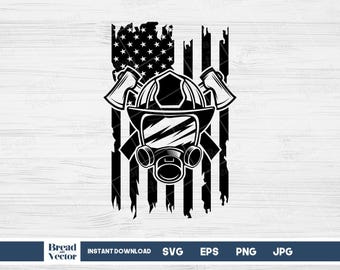 American Flag Firefighter SVG: US Firefighter Design (Digital Download)