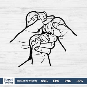 Family Hands Svg, Mother and Three Babies Hands Svg Design Cut File, Cricut, Silhouette, Vinyl Transfer, Tshirt Design, Digital Download