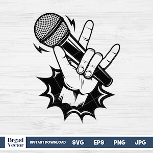 Rock On Svg, Rocker Hand Svg, Rock On Svg, Rock and Roll Svg, Devils Horn Svg, Design Cut File, Cricut, Silhouette, Digital Download