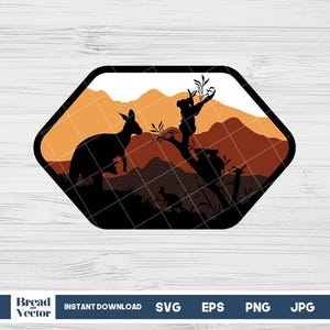 Australia Sublimation T-shirt Design Svg | Australian Outback Design Svg | Australia Native Animals Svg | Design Cut File | Digital Download