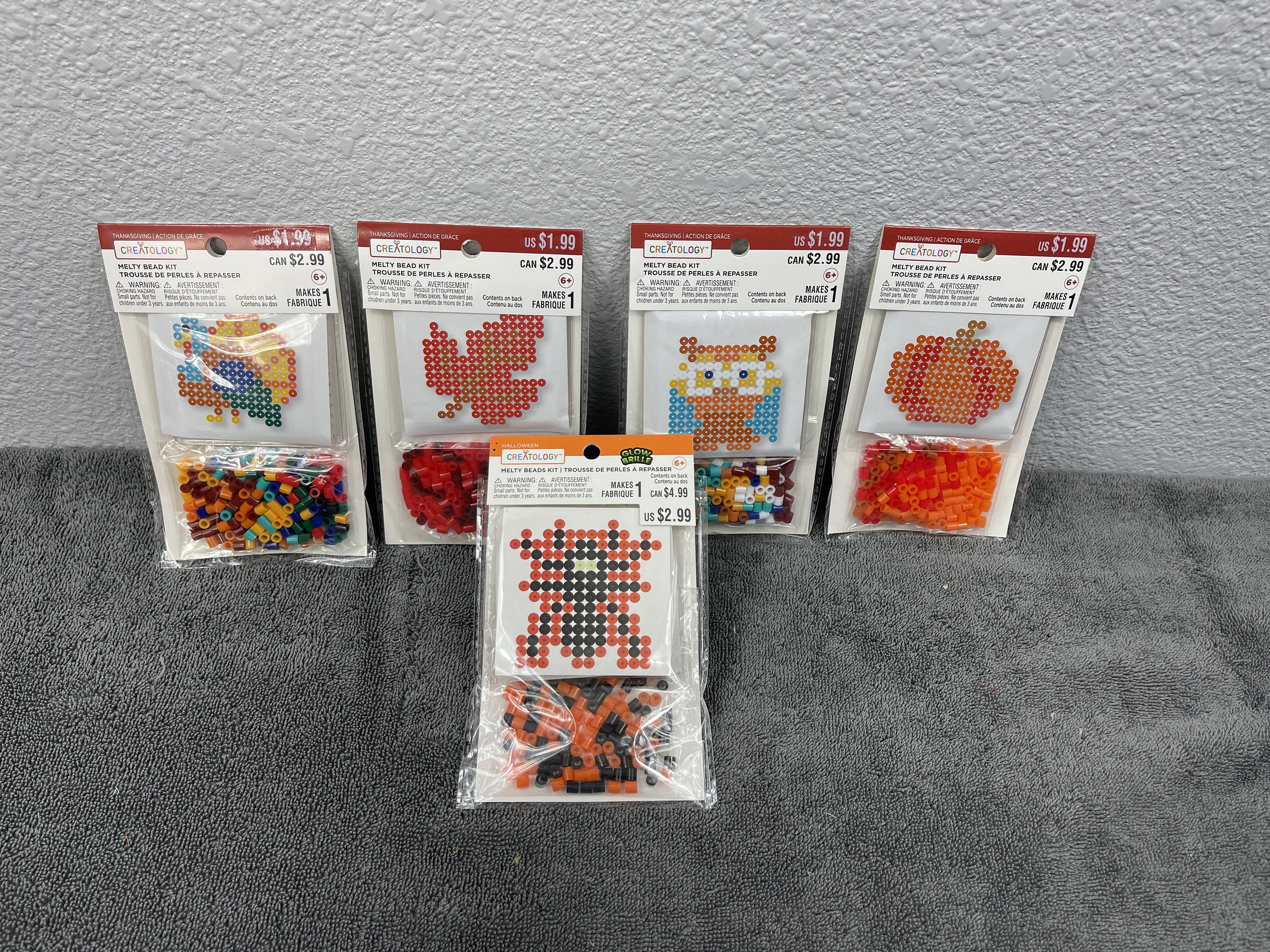 Melty Bead Kits, 5 Pk, Individual Thanksgiving Kits, Perler, Fuse