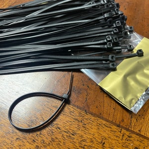 Heavy Duty 8&quot; Black Zip Ties: 75lb, 100 Count