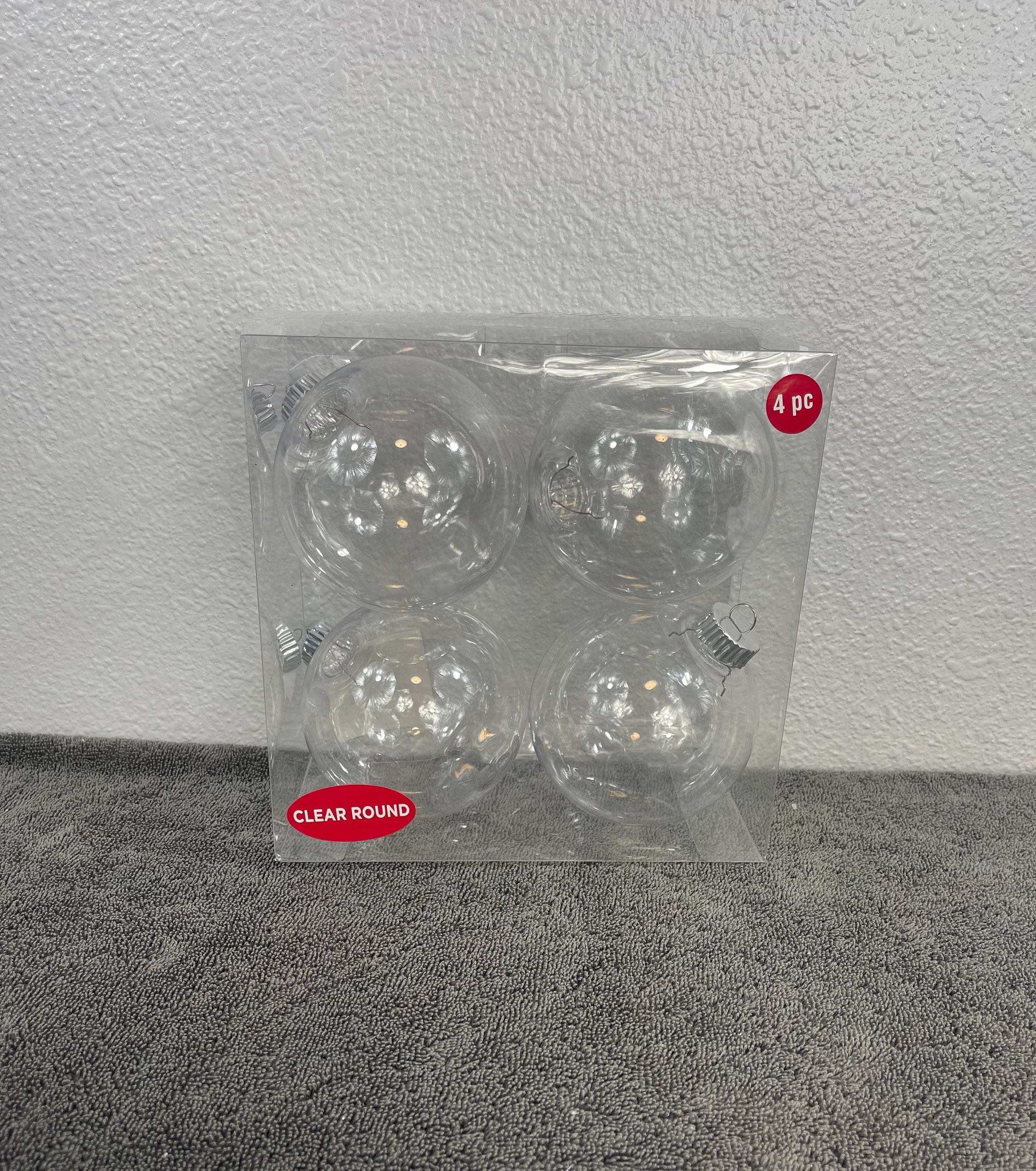 12 Clear Plastic Ball Fillable Ornament Favor 4.0 100mm 