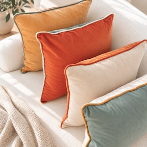 Monteverde Set – Pack of 4 Decorative Throw Pillow Covers (Orange/Teal)