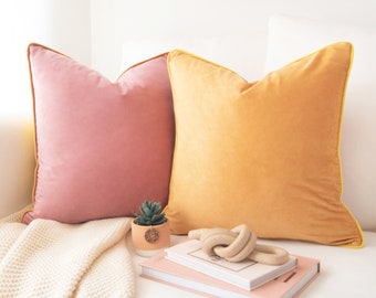 Monteverde Set – Pack of 2 Decorative Throw Pillow Covers - Yellow/Pink