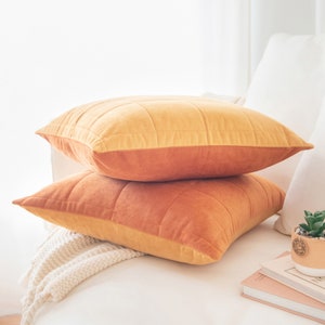 Nebula Set – Pack of 2 Decorative Throw Pillow Covers (18” x 18”) - Yellow/Orange