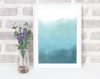 Abstract Beach Watercolor Art | Ocean Digital Print | Beach House Décor | Beach Wall Art | Abstract Beach Print | Instant Download