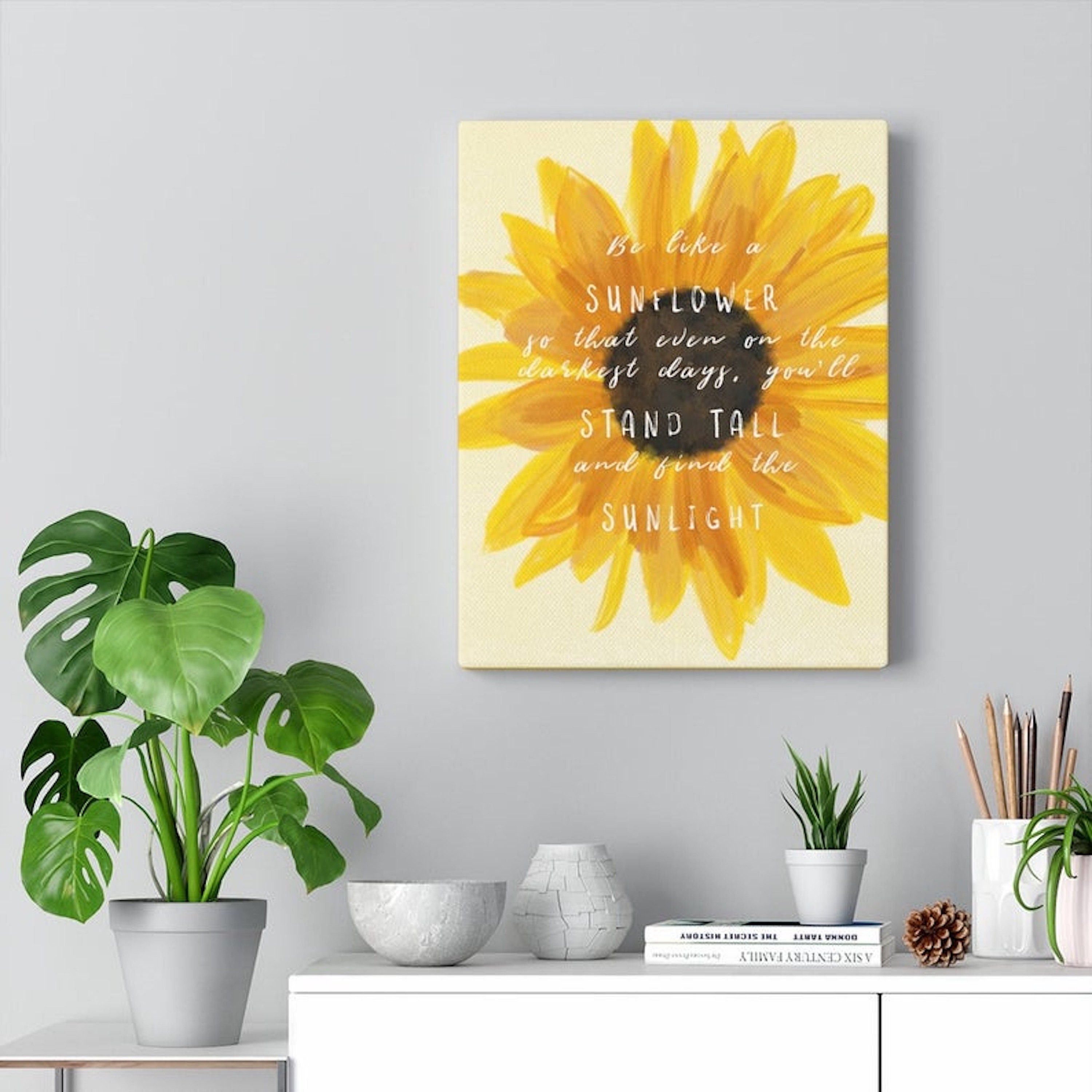 Be Like a Sunflower Quote Watercolor Your Choice Of: Canvas - Etsy
