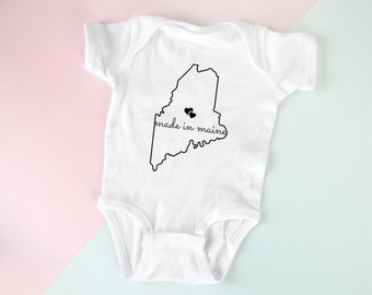 Maine Baby One Piece Rabbit Skins 4400, Maine Baby Onesie©, Made in Maine Baby Clothes, Maine Baby Gift
