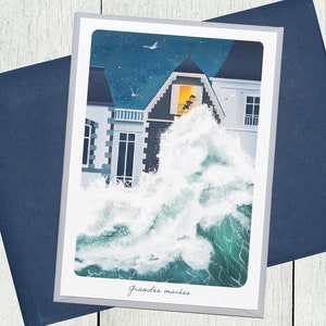 Carte postale Grandes Marées  + enveloppe