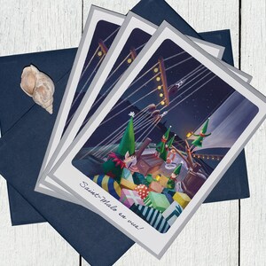 Lot de 3 cartes de Noël Saint-Malo en vue + enveloppes
