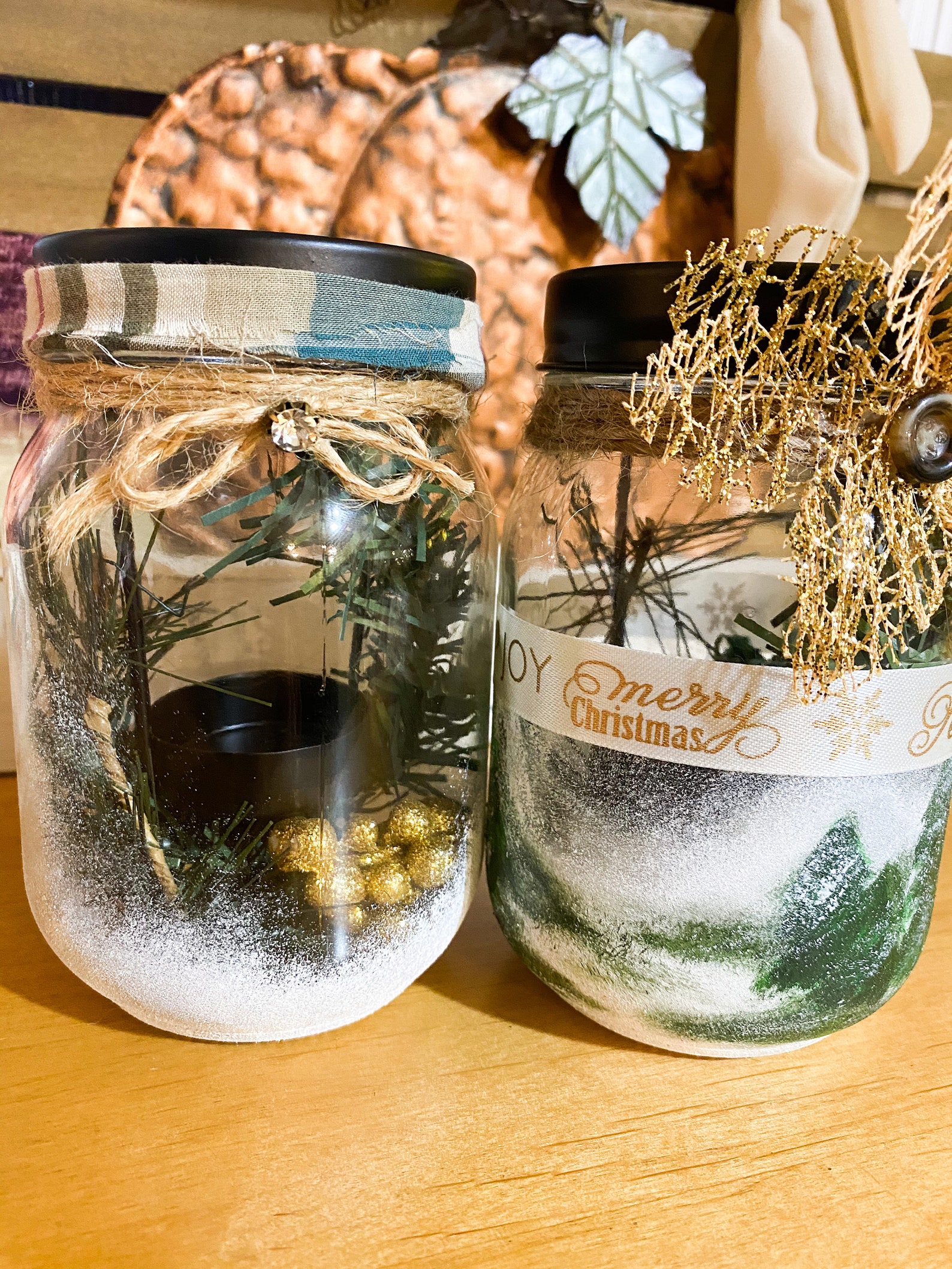 Hand Painted Tea Light Glass Jars Etsy