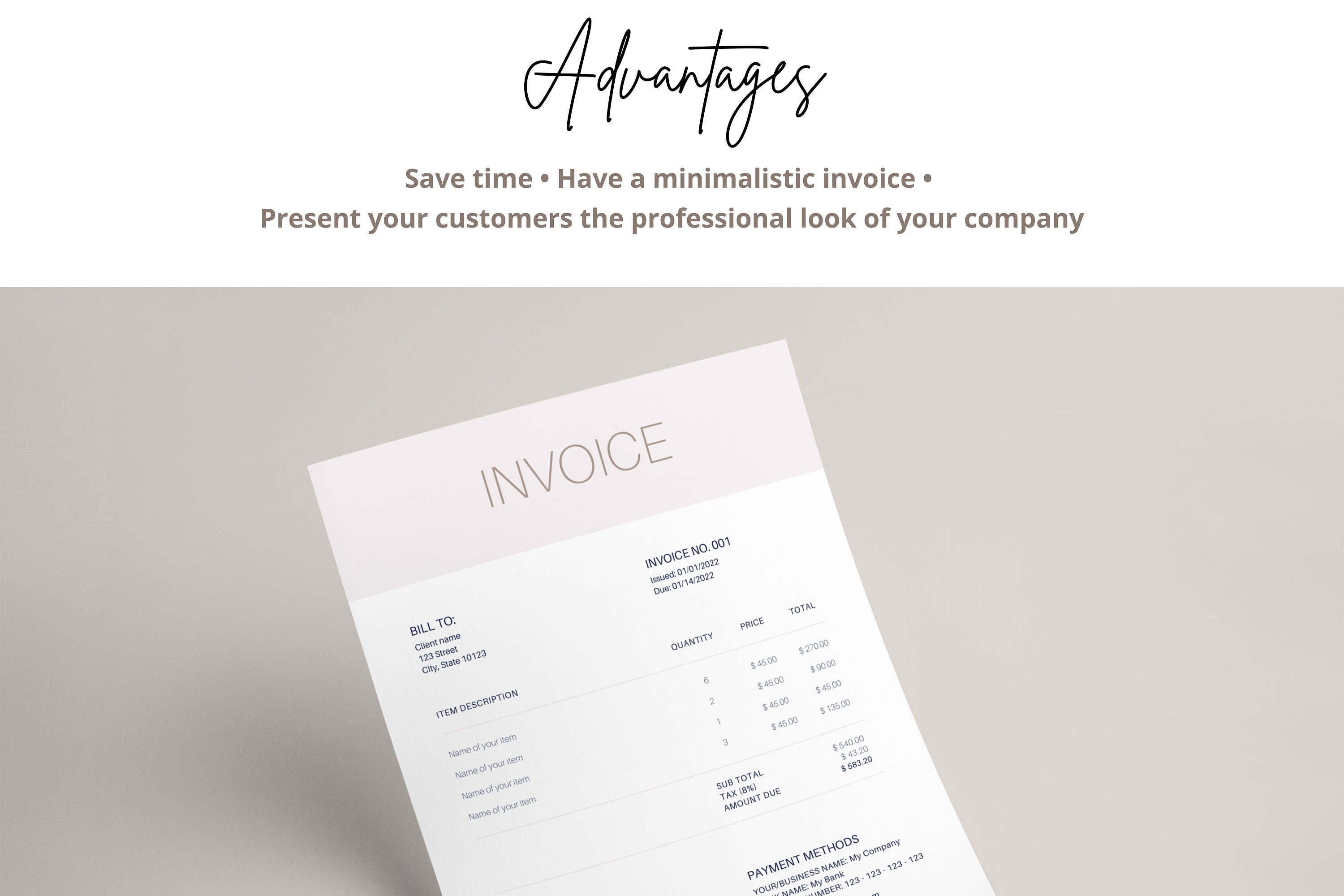 Invoice Template Printable Invoice Photography Invoice A4 - Etsy