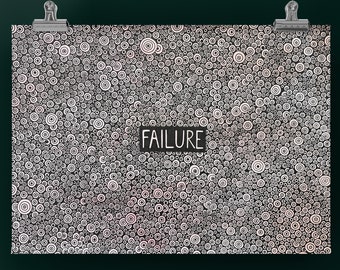 Failure, Original Drawing, Hand Drawn, Overcoming Obstacles, Mistakes as Growth, Failure as a Point of Renewal