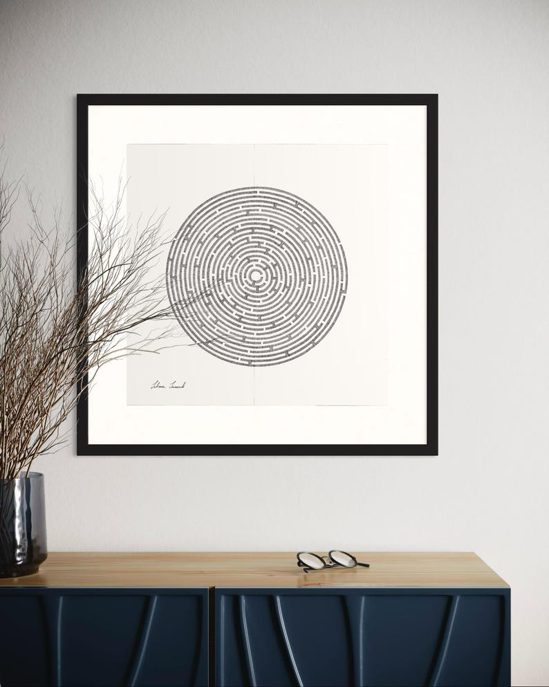Maze, Original Drawing, Hand-Drawn, Labyrinth, Life Change, Finding Your Path image 6