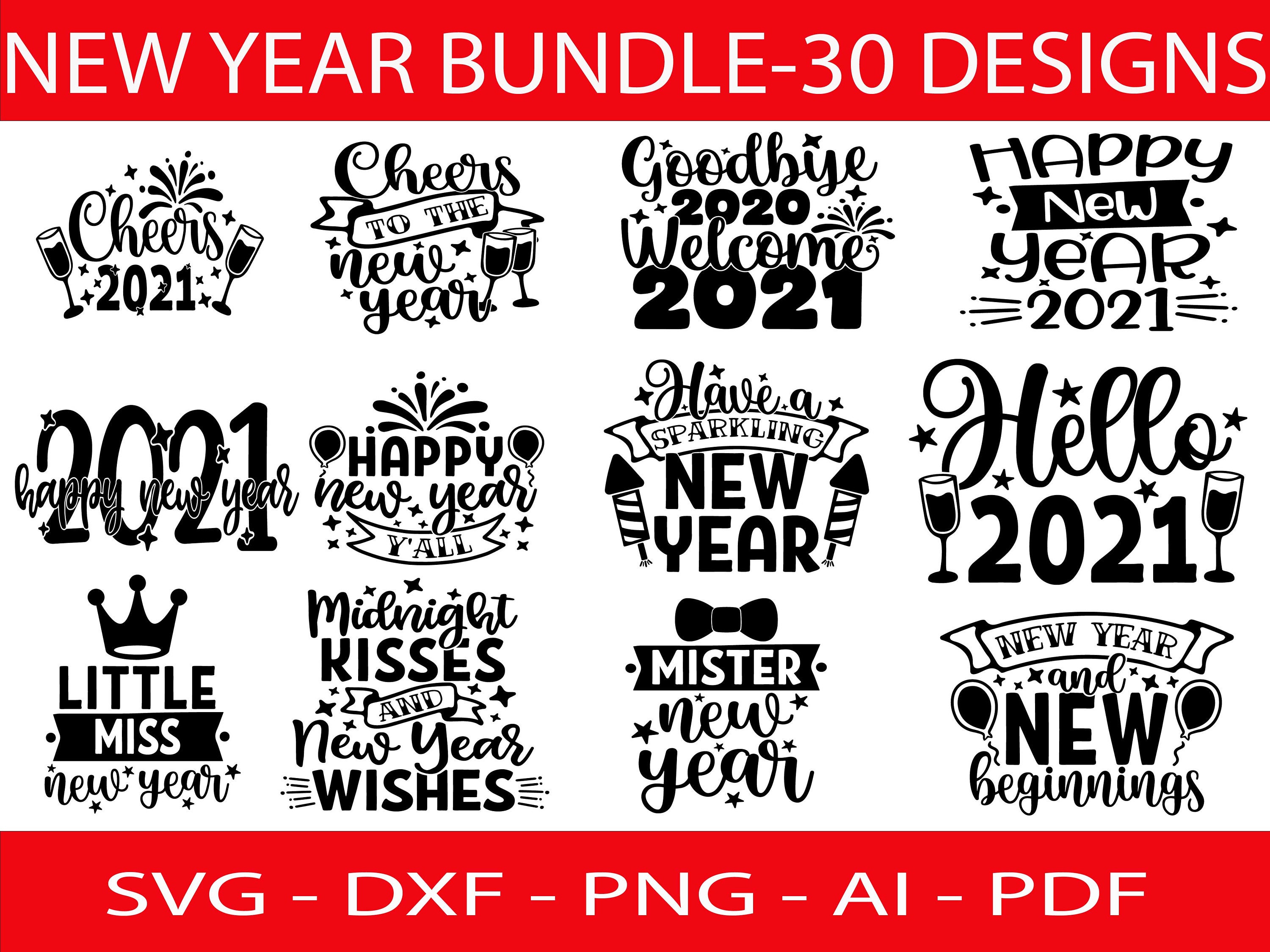 New Years svg New Years Eve svg 2021 svg new year svg | Etsy