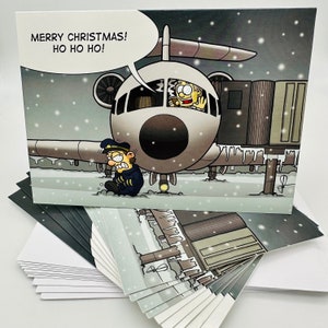 Cartão de Natal da Aviação "Primeiro Oficial de Natal" - 10 CARTÕES