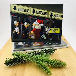 Cartão de Natal da Aviação "PAPAI NOEL na SEGURANÇA" - 10 CARTÕES