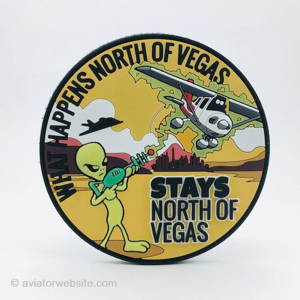 PVC morale patch "What happens north of Vegas..." 4" diameter