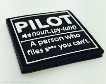 PVC Patch "Definition of Pilot" Funny Aviation Morale Patches