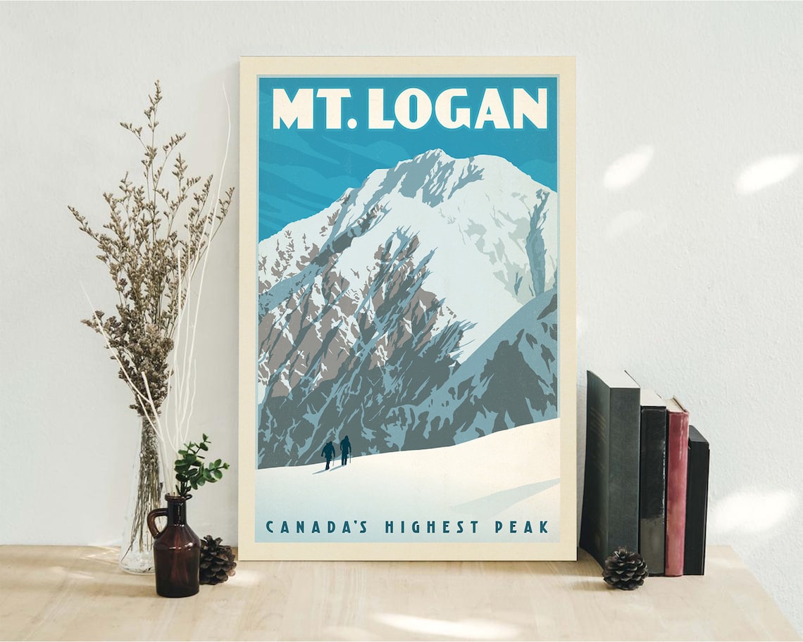 Canada Mt. Logan Vintage Poster Print Home Wall Art Office