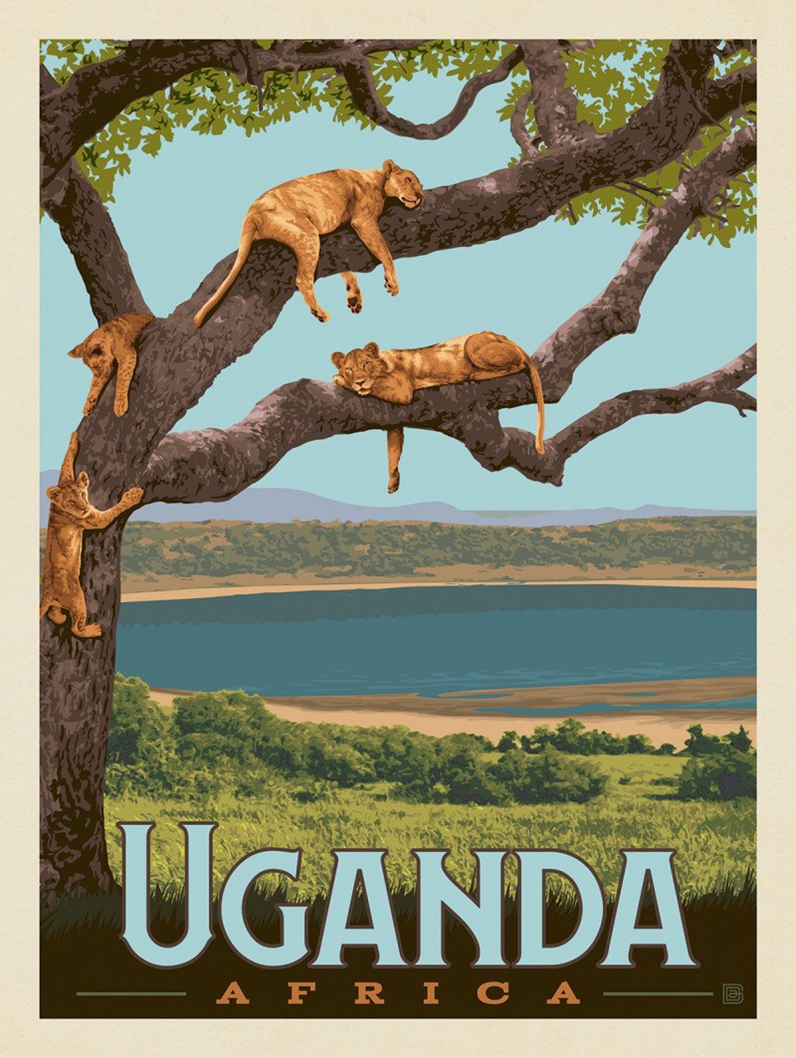 vintage africa travel poster