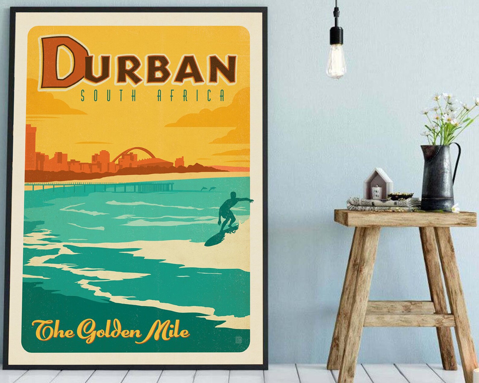 South Africa Wall Art Durban Travel Poster Minimalist Art Etsy