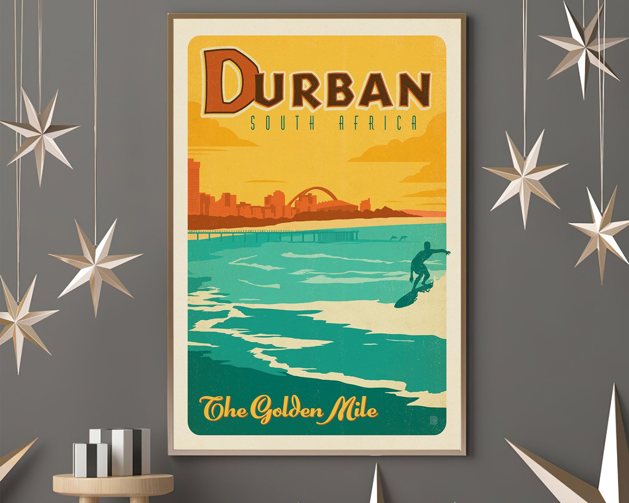 South Africa Wall Art Durban Travel Poster Minimalist Art Etsy